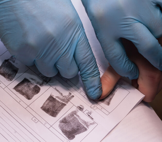 finger prints being taken at a police station